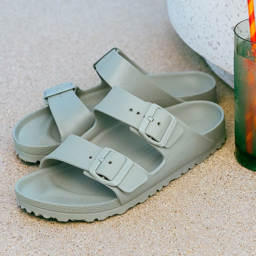 New NIB Birkenstock Arizona Eva sandals sage green 8-8.5 or 39 - Picture 4 of 6